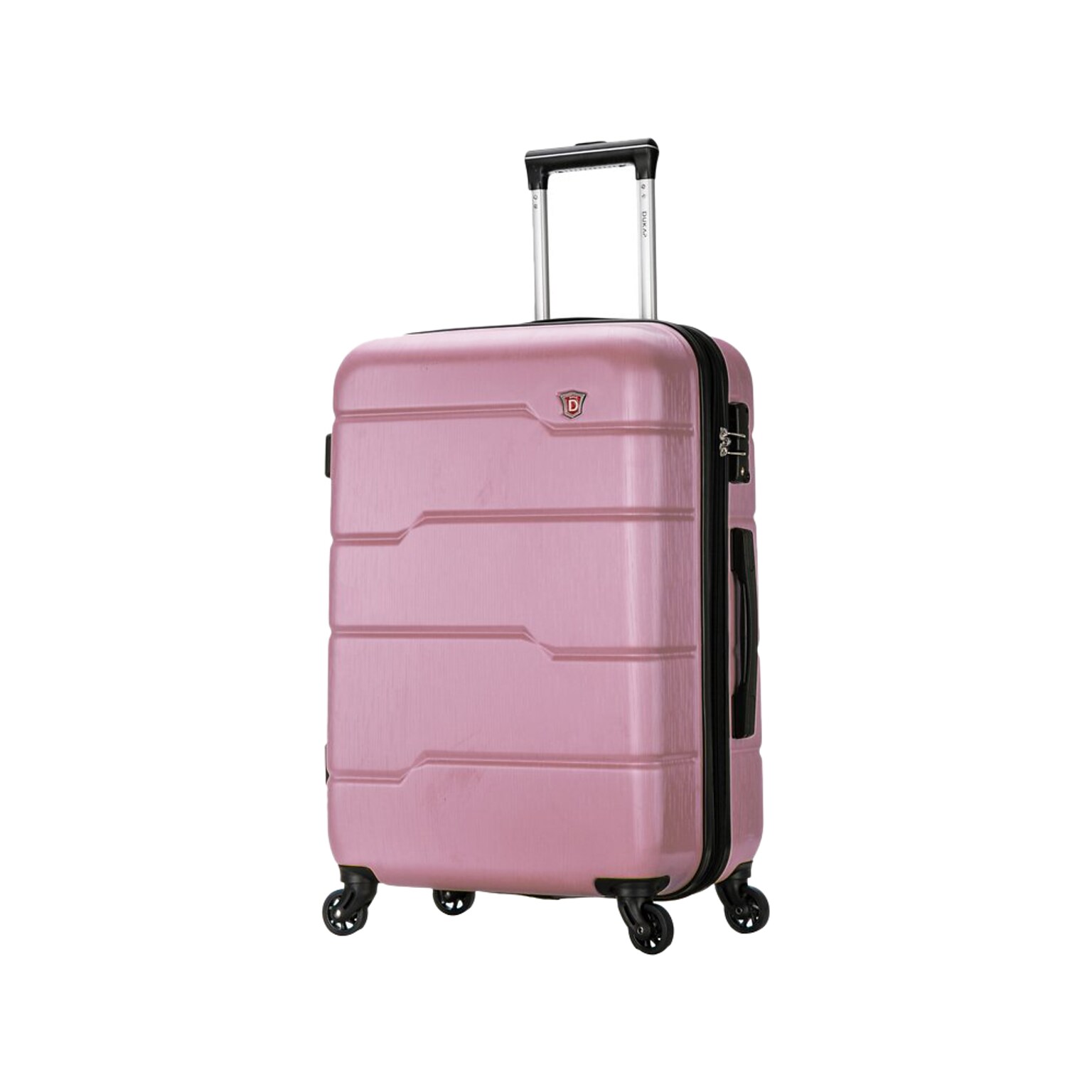 DUKAP Rodez 23.75 Hardside Suitcase, 4-Wheeled Spinner, TSA Checkpoint Friendly, Rose Gold (DKROD00M-ROS)