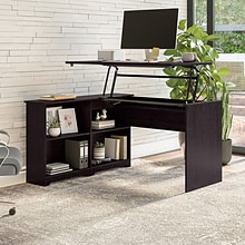 Bush Furniture Cabot 52W 3 Position Sit to Stand Corner Bookshelf Desk, Espresso Oak (WC31816)