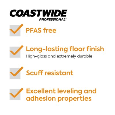 Coastwide Professional™ Floor Finish and Sealer Diamond, 3.78 L, 4/Carton (CW511001-A)