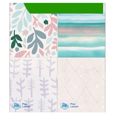 Puffs Plus Lotion Facial Tissue, 2-ply, 56 Tissues/Box, 4 Boxes/Pack (34899)