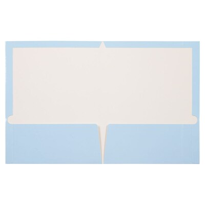 JAM Paper Glossy 2 Pocket Cardstock Presentation Folder, Blue, 25/Box (31225346A)