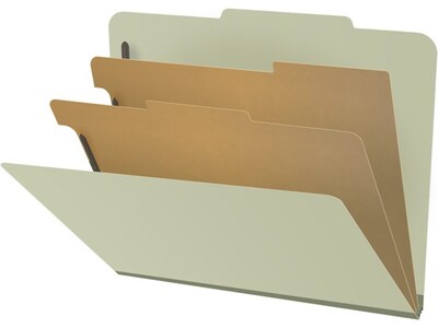 Medical Arts Press Pressboard Classification Folder, 2 Dividers, 2 Expansion, Letter Size, Green, 10/Box (DV-T42-26-3GRN)