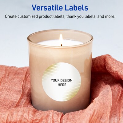 Avery Laser/Inkjet Circle Multipurpose Labels, 3" Dia., White, 60/Pack (S00-EWF)