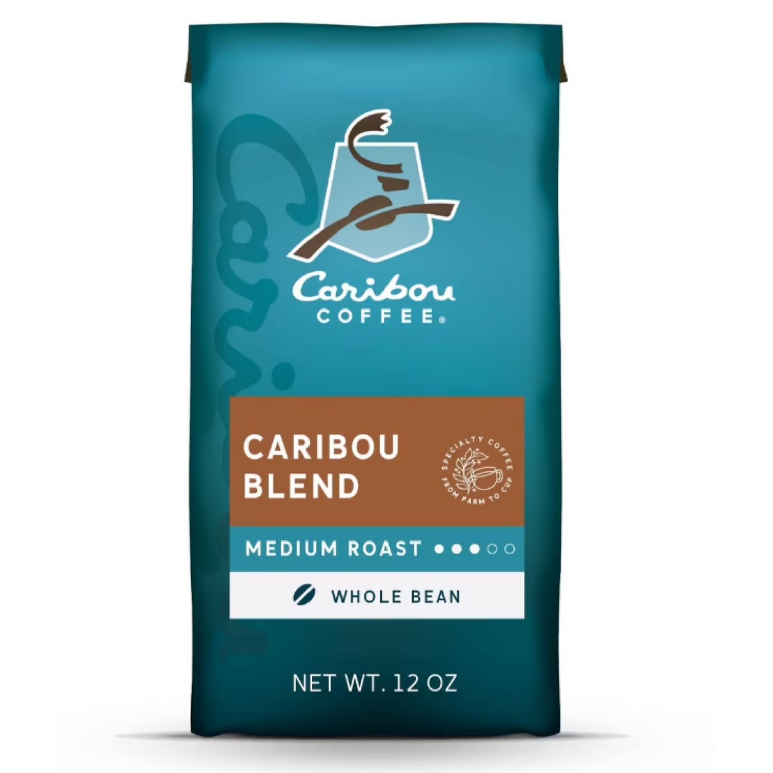 Caribou Coffee Caribou Blend Whole Bean Coffee, Medium Roast, 12 oz. (505554)