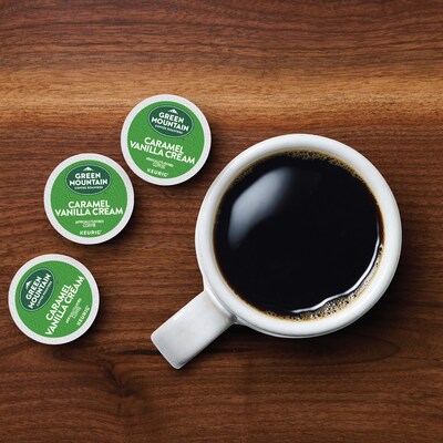 Green Mountain Caramel Vanilla Cream Coffee Keurig® K-Cup® Pods, Light Roast, 48/Box (350072)