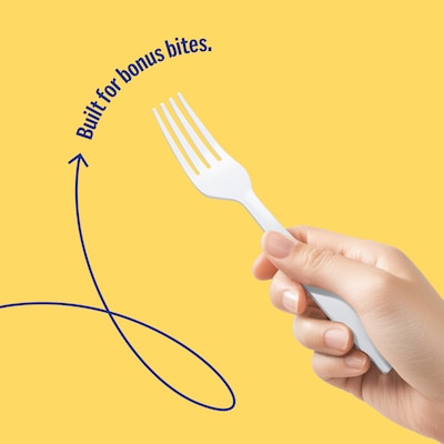 Perk™ Polystyrene Fork, Heavy-Weight, White, 1000/Carton (PK63813)