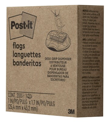 Post-it® Flags, 1" Wide, Red, 200 Flags/Pack (680-HVRD)