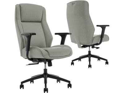 Thomasville Furniture Darius Ergonomic Bonded Leather Swivel Executive Chair, Gray (51490-GRY)