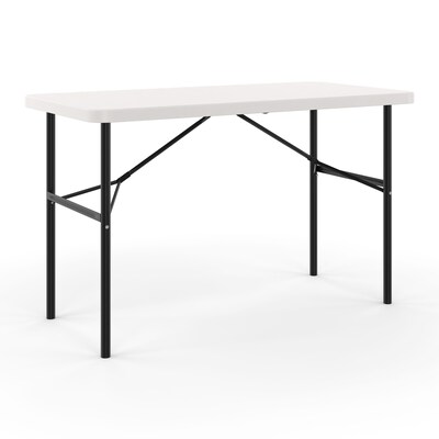 Quill Brand® Folding Table, 48"L x 24"W, Gray Granite (79203/54406)