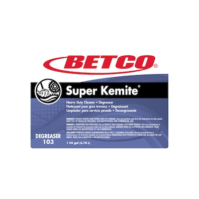 Betco Super Kemite Heavy Duty Cleaner/Degreaser, Cherry, 128 oz., 4/Carton (BET1030400)