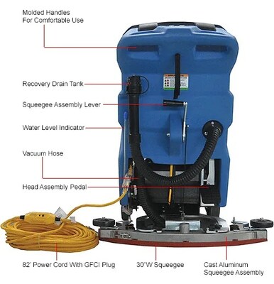 Global Industrial Electric Walk-Behind Auto Floor Scrubber, 18" Cleaning Path (641250)