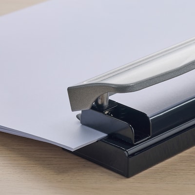 Bostitch 3-Hole Punch, 12 Sheet Capacity, Silver/Black (HP12)