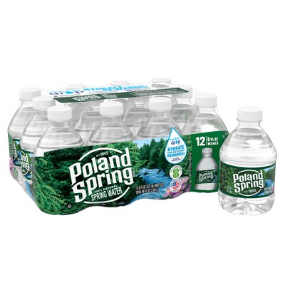 Poland Spring 100% Natural Spring Water Bottles, 8 oz., 48/Carton (100987)