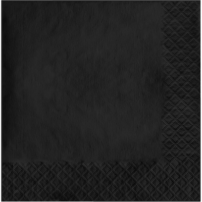 Creative Converting Touch of Color Dinner Napkins, 3-ply, Black, 250/Carton (59134B)