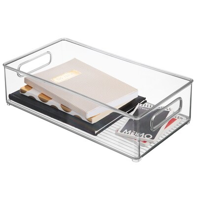 Stackable Fridge Bin with Handles - Kitchen Storage Bin for Cabinets, Pantry, or Fridge