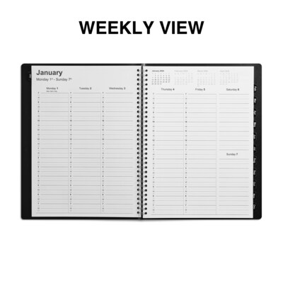 2024 Staples 8" x 11" Weekly & Monthly Appointment Book, Black (TR21494-24)