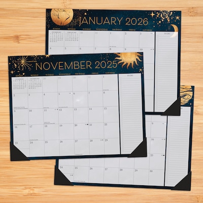 2025-2026 Willow Creek Moon Magic 22" x 17" Academic Monthly Desk Pad Calendar (56981)