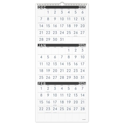 2026 AT-A-GLANCE Contemporary 12 x 27 Three-Month Wall Calendar, White/Black (PM11X-28-26)