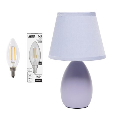Simple Designs 9.45" LED Table Lamp, Purple (LT2009-PRP-LB)