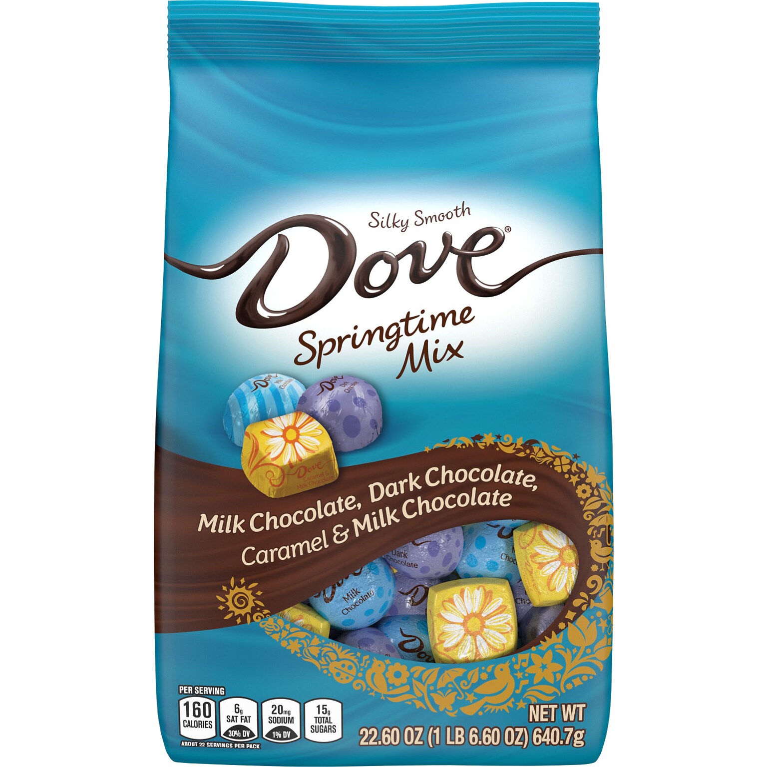 Dove Silky Smooth Springtime Mix Assorted Chocolate Pieces, 22.6 oz (MMM59489)
