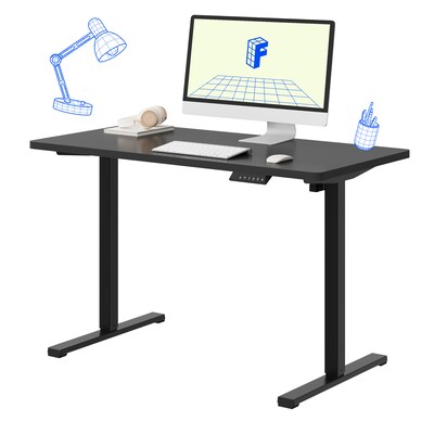 FlexiSpot ET155E 48W Electric Rectangular Adjustable Standing Desk, Black