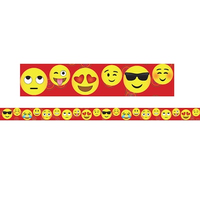 Charles Leonard Magnetic Straight Border, 1.5 x 24, Emoji Theme, 12/Pack (CHL28102)