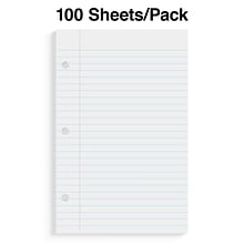 Staples® College Ruled Filler Paper, 5.5 x 8.5, 3-Hole Punched, White, 100 Sheets/Pack (ST12301D)