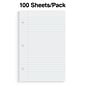 Staples® College Ruled Filler Paper, 5.5" x 8.5", 3-Hole Punched, White, 100 Sheets/Pack (ST12301D)