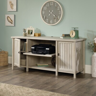 Sauder Costa 30"H Storage Credenza with 3 Shelves, Chalked Chestnut (419959)