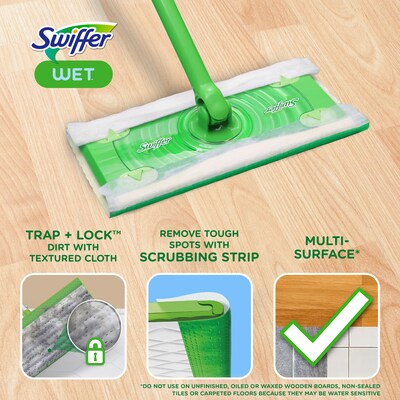 Swiffer Sweeper Wet Mop Cloths, Fresh Scent, White, 24/Pack, 6 Packs/Carton (35155)