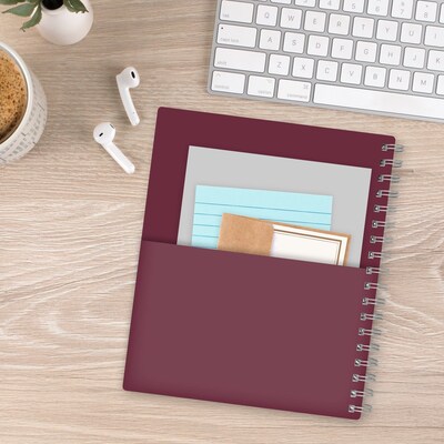 2027 Mead Essentials 7" x 8.75" Calendar Year Monthly Planner, Plastic Cover, Burgundy (CRM8305027)