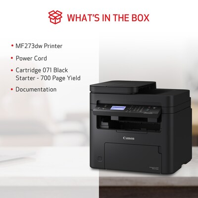 Canon imageCLASS MF273dw Wireless Black & White Laser Printer, All-In-One, Print, Scan, Copy