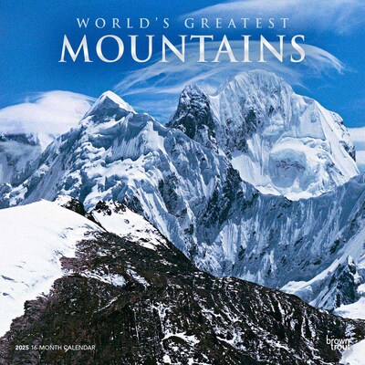2025 BrownTrout Worlds Greatest Mountains 12 x 12 Monthly Square Wall Calendar (9781975475338)