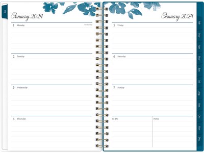 2024 Blue Sky Bakah Blue 5 x 8 Weekly & Monthly Planner, White/Blue (137260-24)