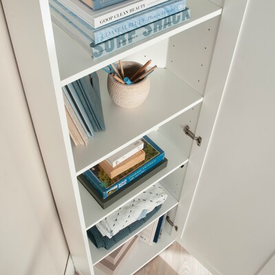 Sauder HomePlus 71"H Storage Cabinet with 5 Shelves, Soft White (443281)