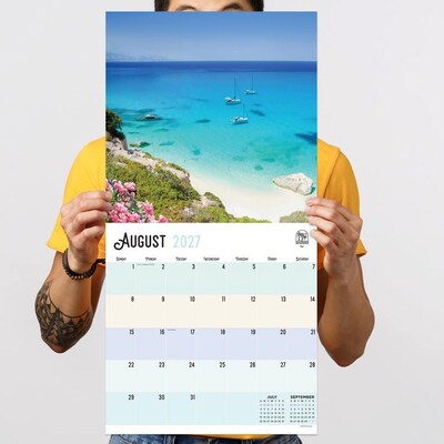 2027 TF Publishing Beaches 12" x 12" Monthly Wall Calendar, Multicolored (27-1057)