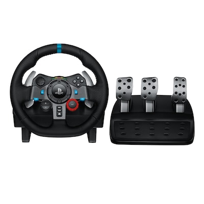 Logitech G G29 Driving Force 941-000110 Gaming Steering Wheel for PS3 & PS4, Cable, Black