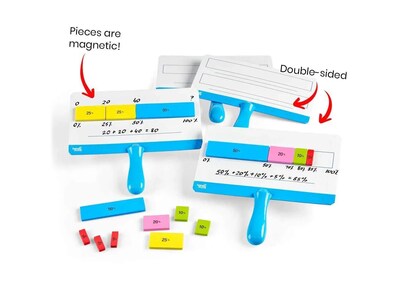 hand2mind Magnetic Percent Bar Answer Board, 4/Set (92433)