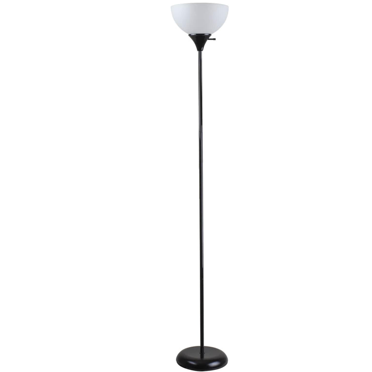 Newhouse Lighting Charles Torchiere Floor Lamp, Black (NHFL-CH-BK)