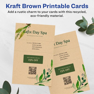 Avery Integrated Cards, 5.5 x 8.5, Matte Kraft Brown, 50/Pack (95279)