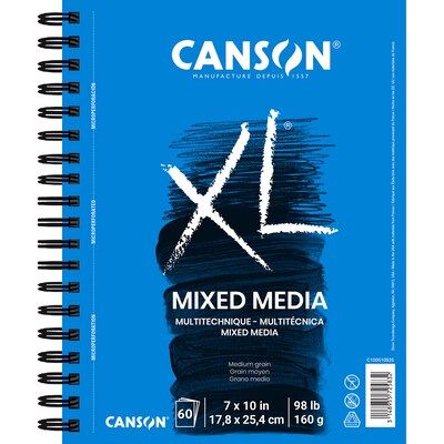 Canson XL Series 7 x 10 Wire Bound Mixed Media Sketch Pad, 60 Sheets/Pad, 2/Bundle (MCXC1005109260