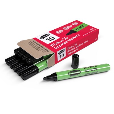 Show-me Slim Barrel Dry Erase Markers, Medium Tip, Black, 800/Pack (EPTSDP800)