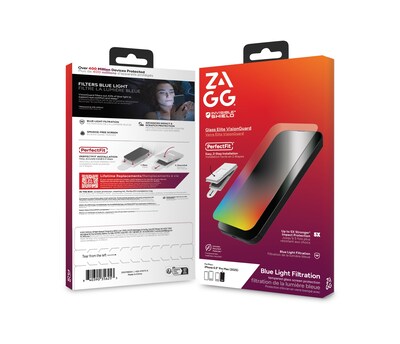 Zagg Glass Elite Privacy Anti-Glare Tempered Glass Privacy Filter & Screen Protector for iPhone 17 (200118655)