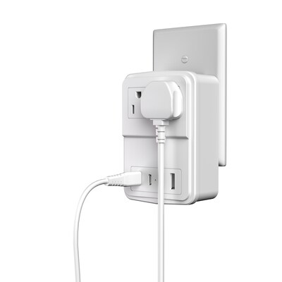 LAX USB PD 20W Travel Adapter 2-Outlet 4-USB Surge Protector, White (INTSG2W)