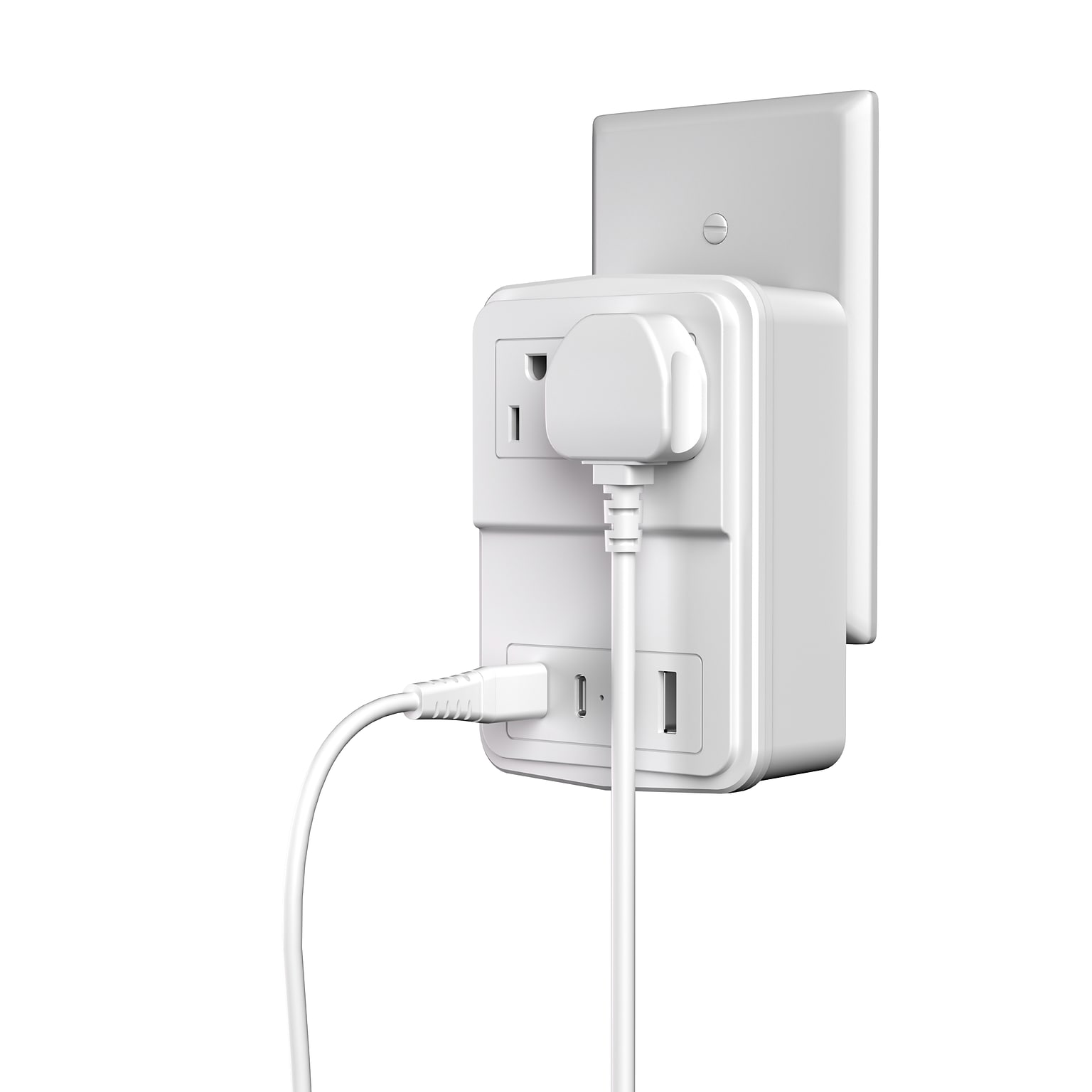 LAX USB PD 20W Travel Adapter 2-Outlet 4-USB Surge Protector, White (INTSG2W)