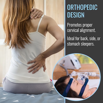 DMI CPAP Memory Foam Sleep Aid Pillow, White (556-1001-1900)