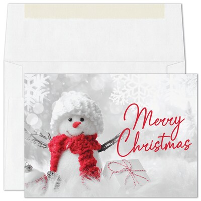 Snowy Greeting Cards, with Envelopes,  7 x 5  Holiday Card, 25 Cards per Set