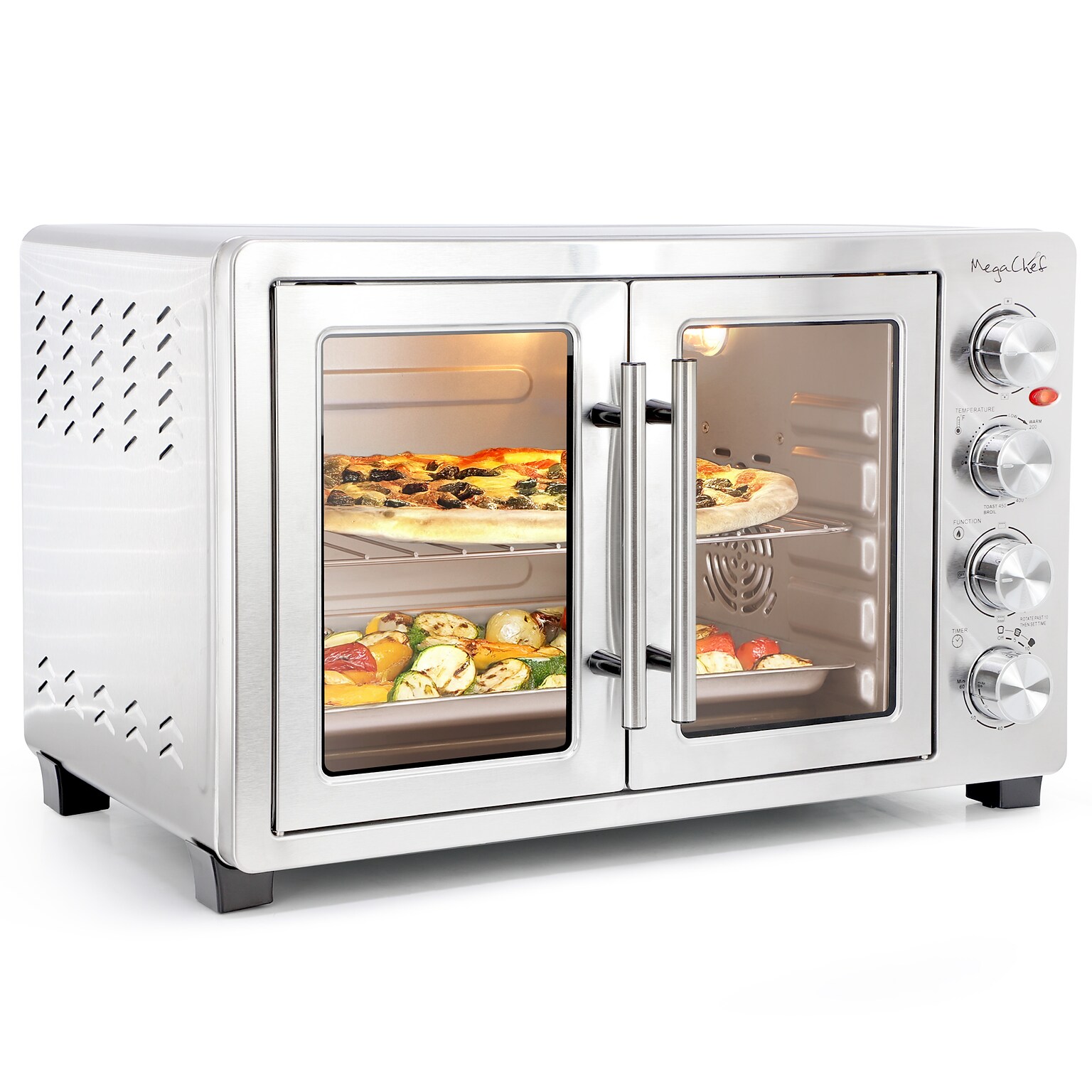 MegaChef Electric Countertop 47.6 Quart Toaster Oven, Silver (938122564M)