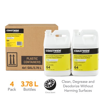 Coastwide Professional Multi-Purpose Neutral Cleaner 64, 3.78L, 4/Carton (CW640001-A)