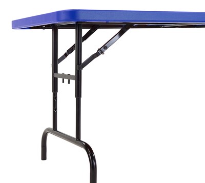 NPS BTA Series 30" x 72" Heavy Duty Height Adjustable Plastic Folding Table, Blue (BTA-3072-04)